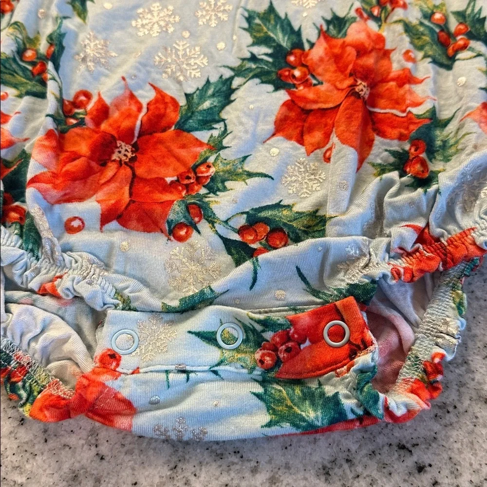 Winter Lily‎ Ruffled Christmas Winter Holiday Long Sleeve Bubble Romper size 2T